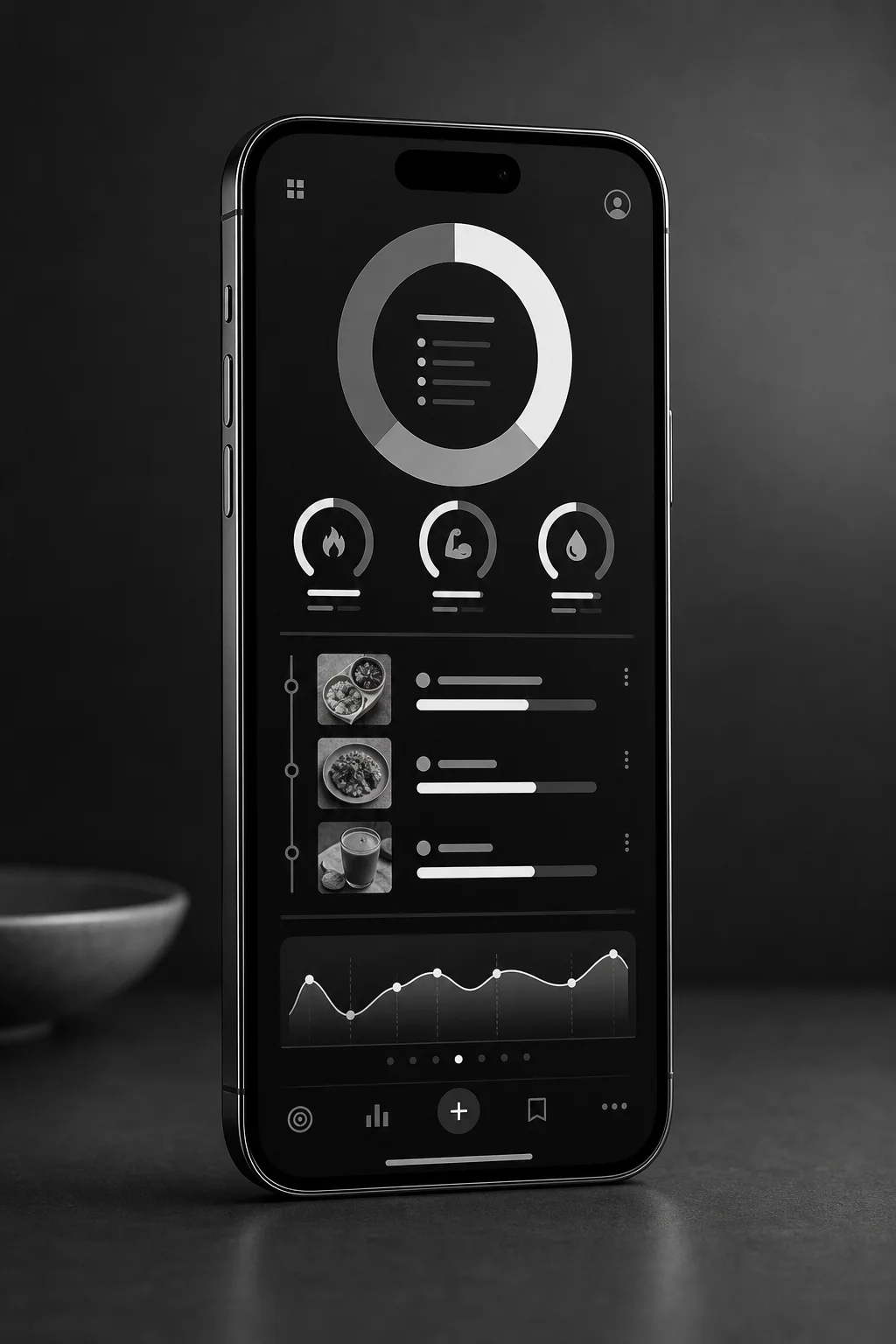 Meal Lens nutrition dashboard on a smartphone